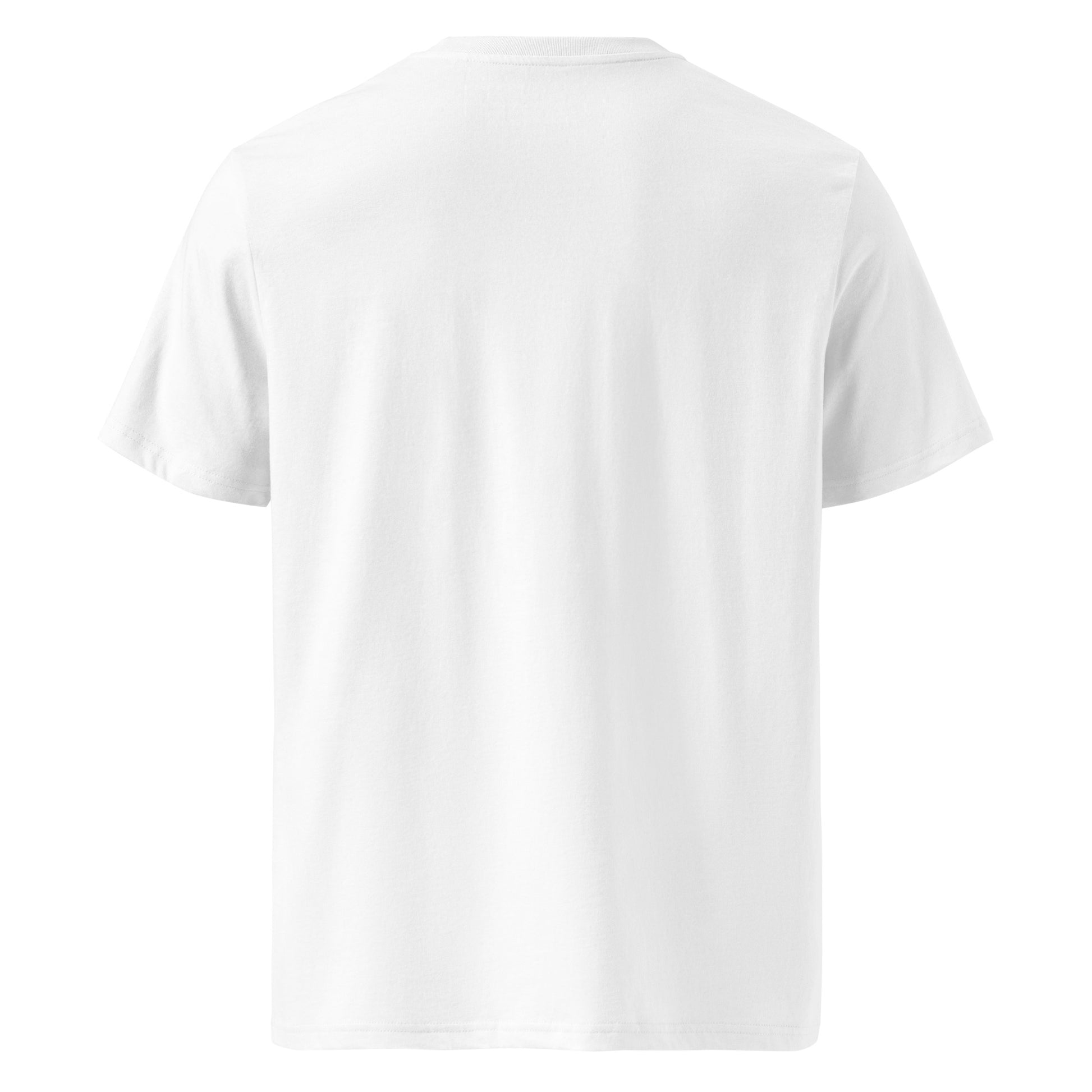 Back view Lotus Harmony organic cotton t-shirt with botanical lotus illustration – unisex t-shirt – color: white